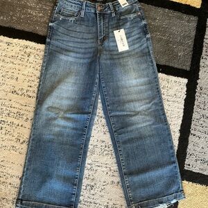 Judy Blue High Rise Vintage Wash Crop Wide Leg Jeans Sz 3/26 NWT!
